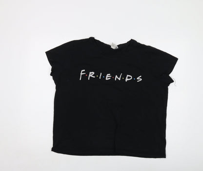 Womens UK Size XL Friends Black Basic T-Shirt