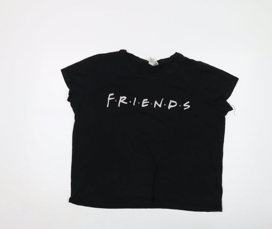 Womens UK Size XL Friends Black Basic T-Shirt