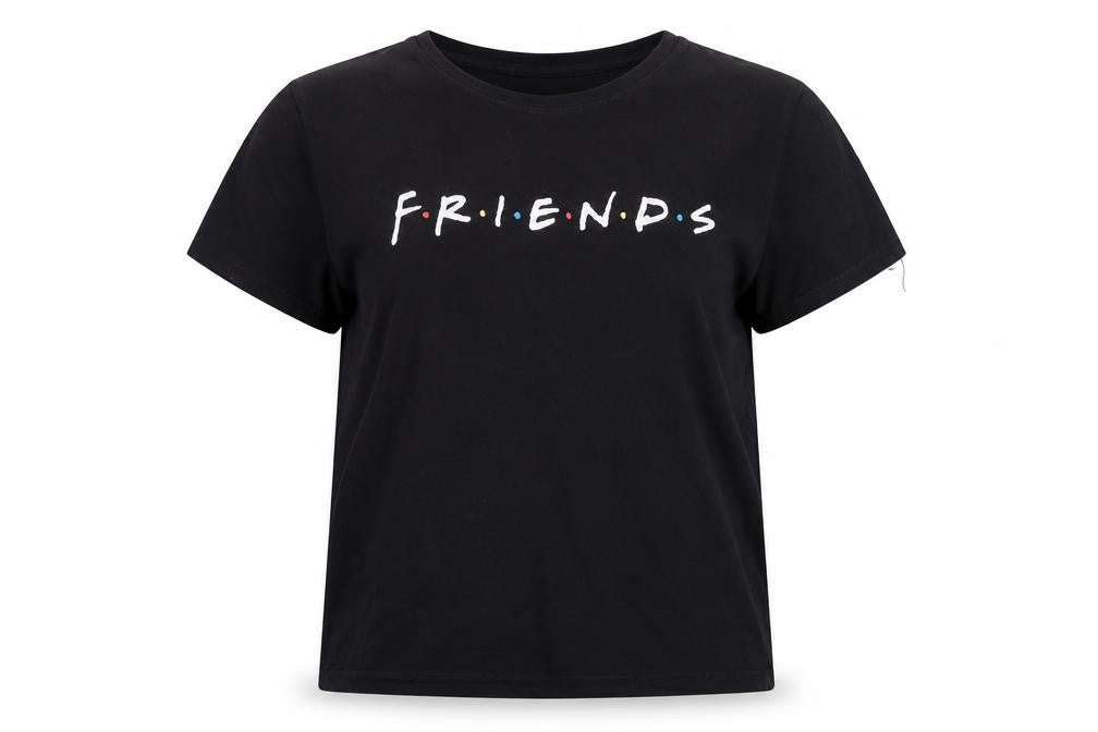 Womens UK Size XL Friends Black Basic T-Shirt