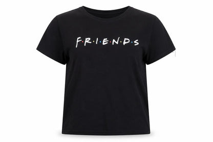 Womens UK Size XL Friends Black Basic T-Shirt