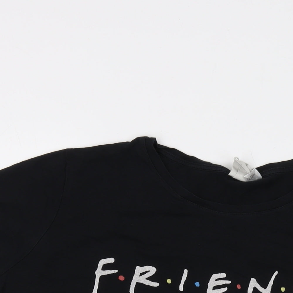 Womens UK Size XL Friends Black Basic T-Shirt