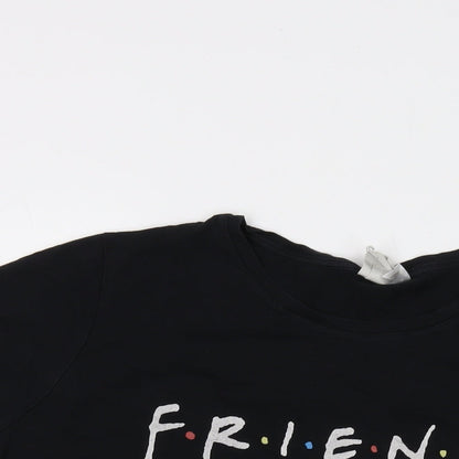 Womens UK Size XL Friends Black Basic T-Shirt