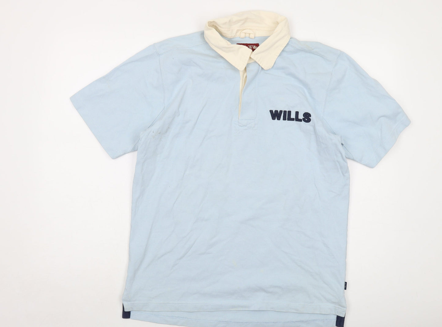 Jack Wills Mens Blue Cotton Polo Size XL Collared Button