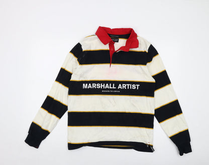 Marshall Artist Mens Multicoloured Striped Cotton Pullover Sweatshirt Size M
