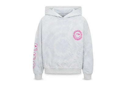 Smiley World Girls Blue Cotton Pullover Hoodie Size 9-10 Years Pullover