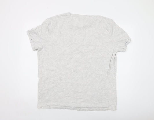 TOM TAILOR Mens Grey Cotton T-Shirt Size 3XL Crew Neck