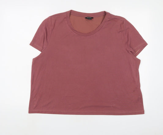 Womens UK Size 2XL Monki Pink Basic T-Shirt