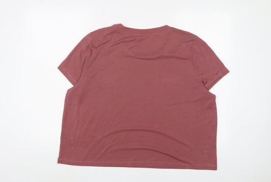 Womens UK Size 2XL Monki Pink Basic T-Shirt
