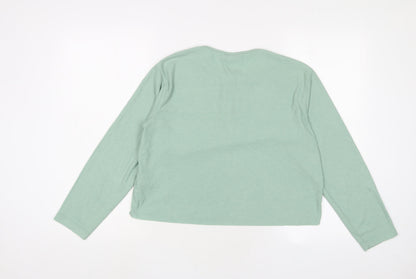 Womens UK Size 6 Topshop Green Basic T-Shirt