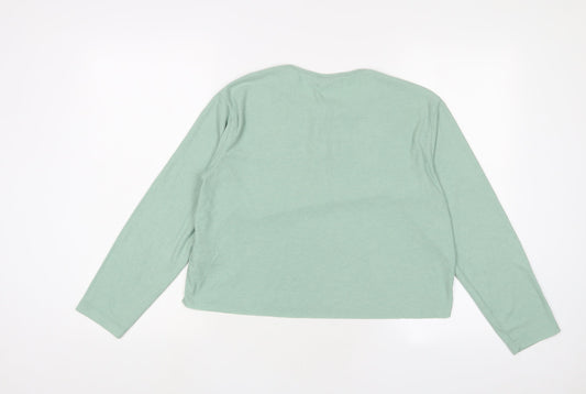 Womens UK Size 6 Topshop Green Basic T-Shirt