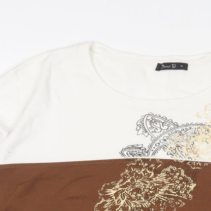 Womens UK Size XL Oscar B. Multicoloured Basic T-Shirt