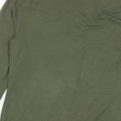 Cupio Womens Green Viscose Basic T-Shirt Size M Scoop Neck