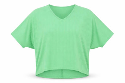 Womens UK Size S New Look Green Basic T-Shirt