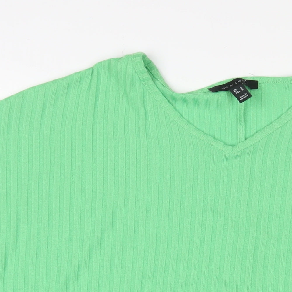 Womens UK Size S New Look Green Basic T-Shirt