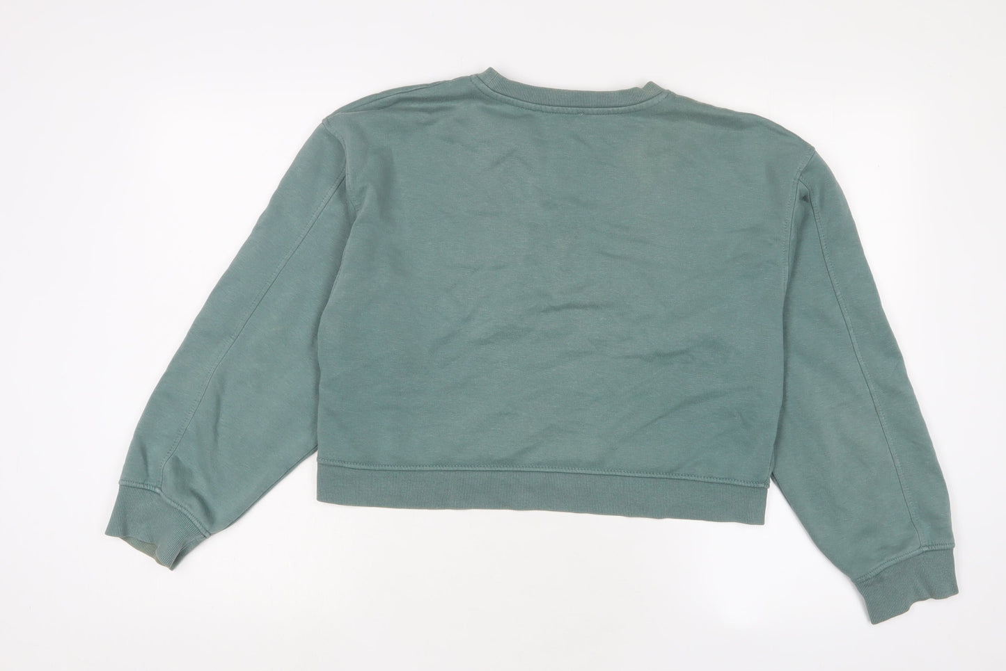 Zara Womens Blue Cotton Pullover Sweatshirt Size M Pullover
