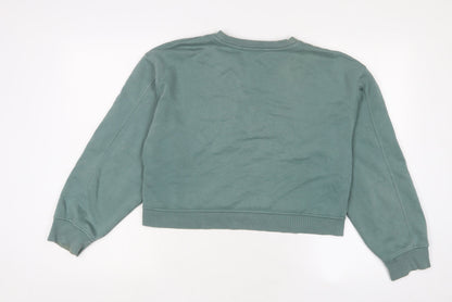 Zara Womens Blue Cotton Pullover Sweatshirt Size M Pullover