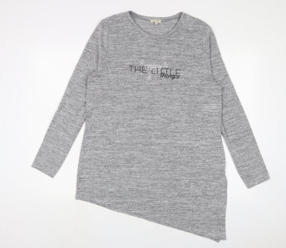 Womens UK Size 12 River Island Grey Basic T-Shirt