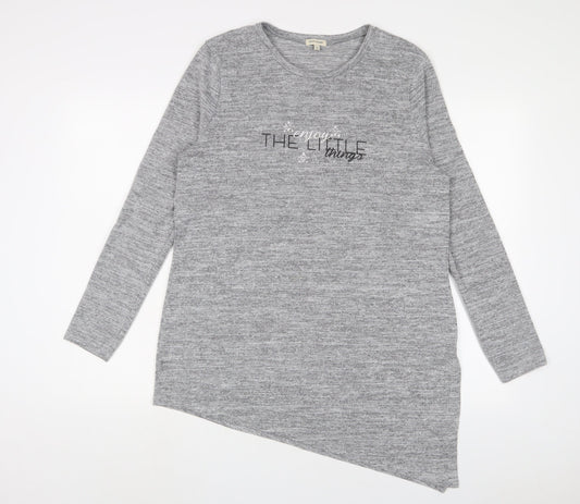 Womens UK Size 12 River Island Grey Basic T-Shirt