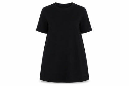 Next Womens Black Cotton Basic T-Shirt Size 10 Crew Neck