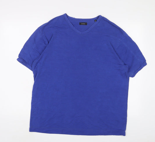 Womens UK Size L Linea Blue Basic T-Shirt