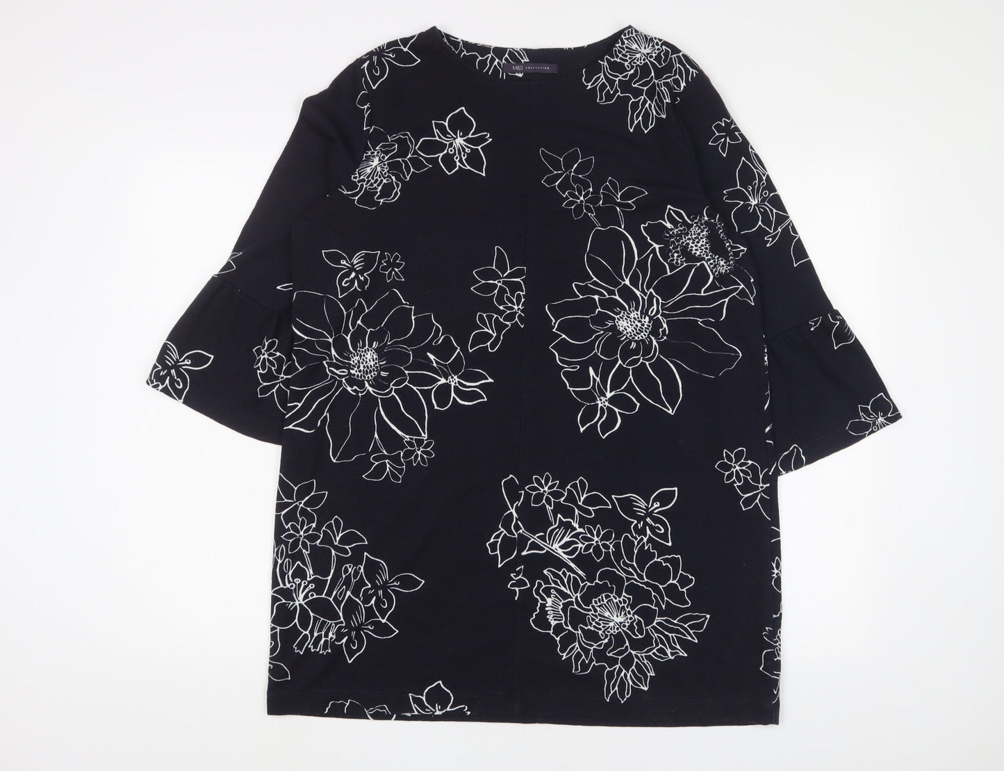 Womens UK Size 14 Marks and Spencer Blue Tunic T-Shirt