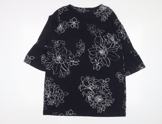 Womens UK Size 14 Marks and Spencer Blue Tunic T-Shirt