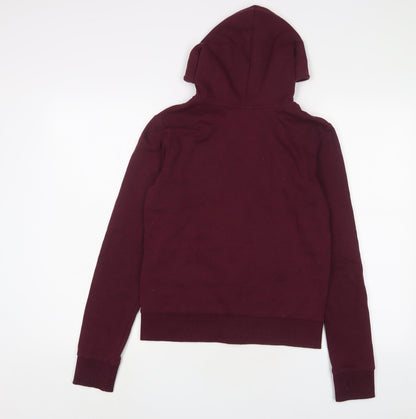 H&M Womens Red Cotton Full Zip Hoodie Size S Zip