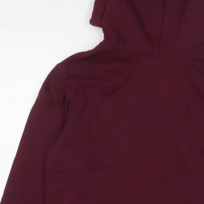 H&M Womens Red Cotton Full Zip Hoodie Size S Zip