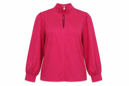 Marks & Spencer Womens Pink Modal Basic Blouse Size 12 Round Neck - Keyhole neck