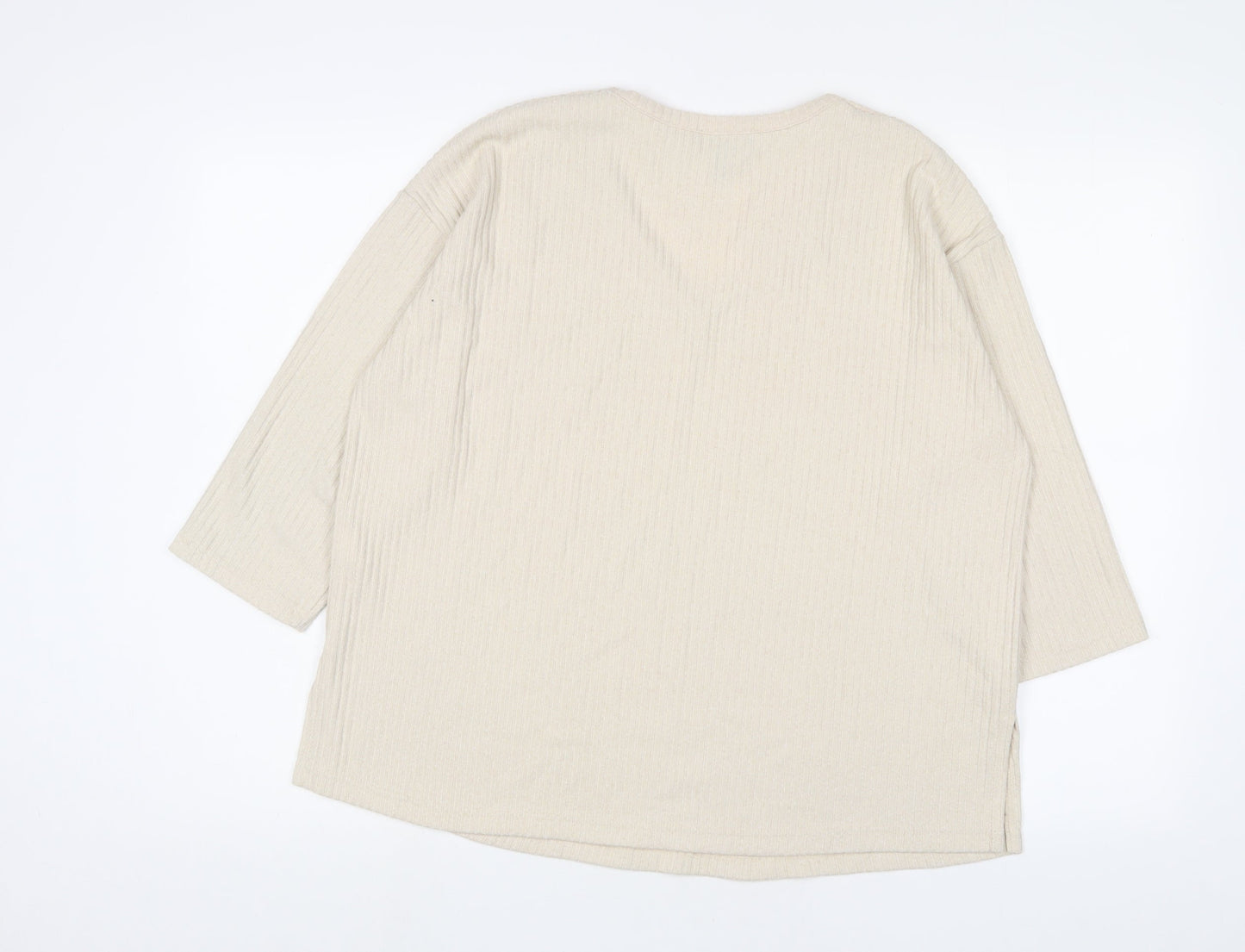 Womens UK Size M New Look Beige Basic T-Shirt