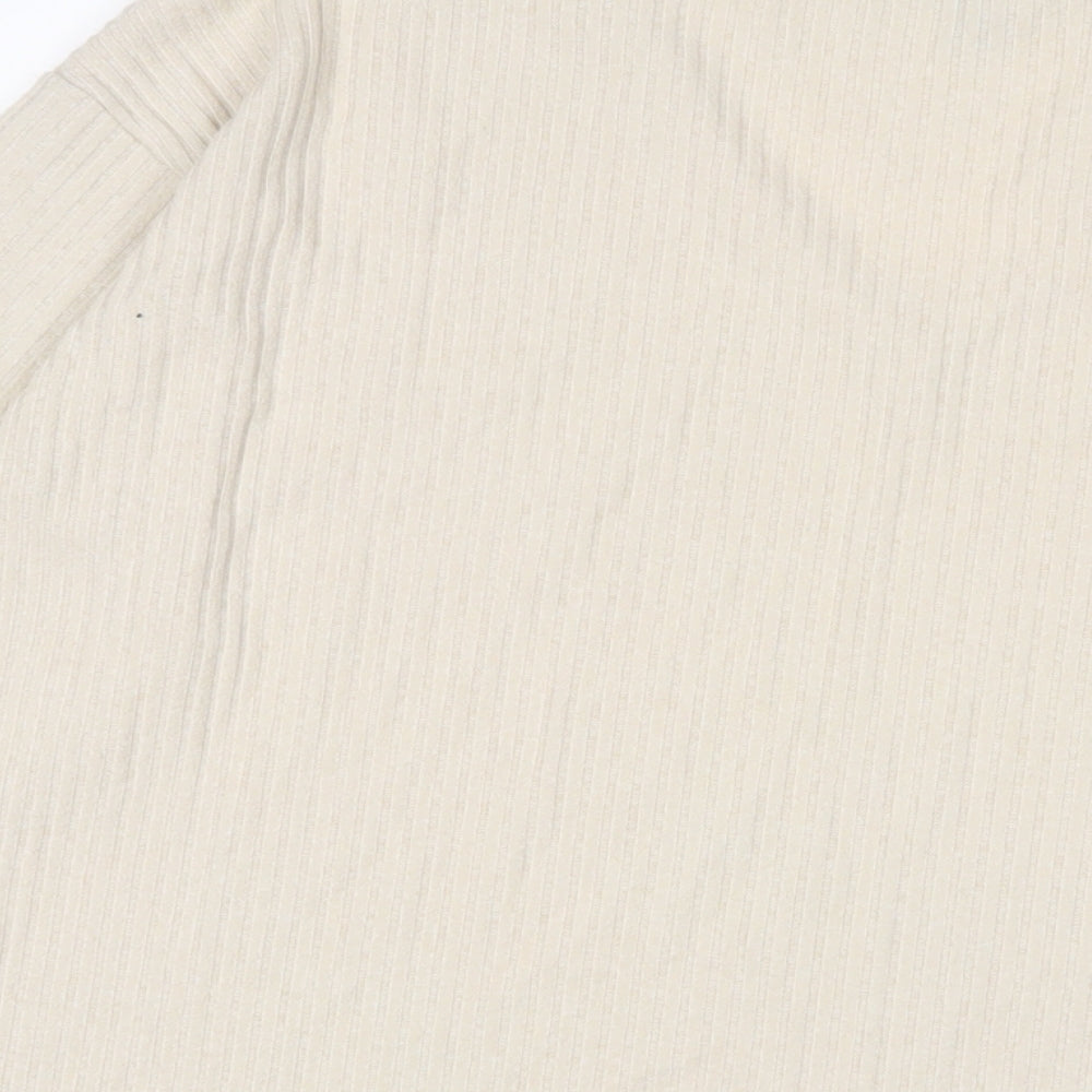Womens UK Size M New Look Beige Basic T-Shirt