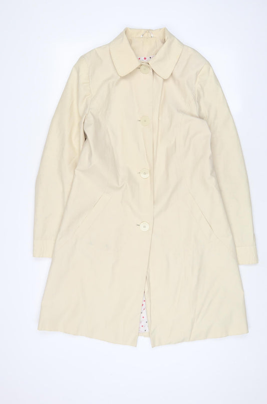 New Look Womens Beige Overcoat Coat Size 12 Button
