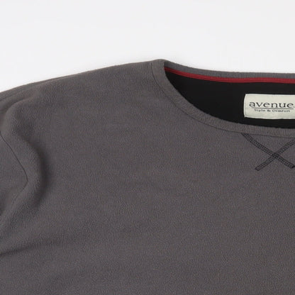 Avenue Mens Grey Polyester Pullover Sweatshirt Size 2XL