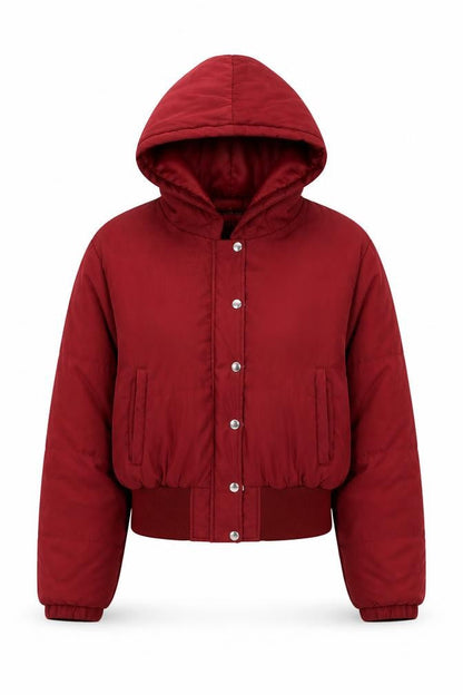 Womens UK Size 14 PRETTYLITTLETHING Red Quilted Coat