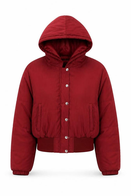 Womens UK Size 14 PRETTYLITTLETHING Red Quilted Coat