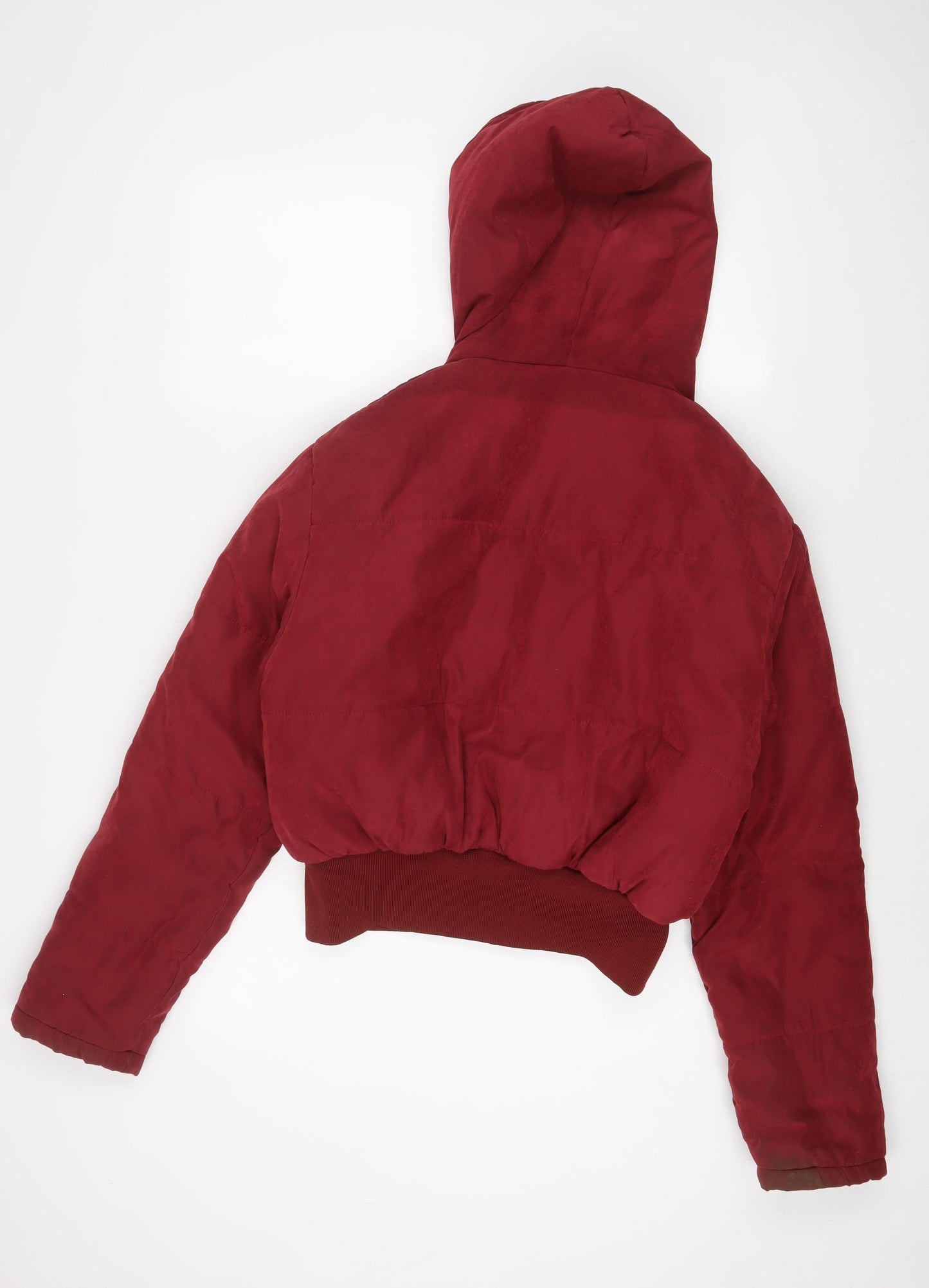 Womens UK Size 14 PRETTYLITTLETHING Red Quilted Coat