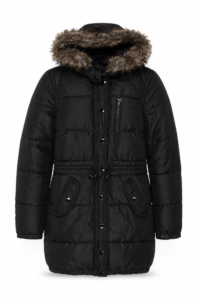Womens UK Size 6 H&M Black Parka Coat