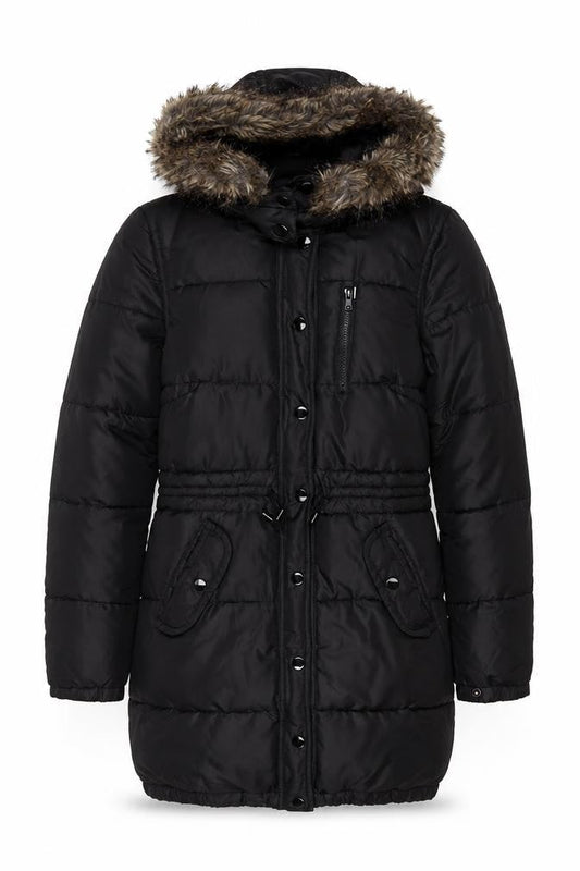 Womens UK Size 6 H&M Black Parka Coat