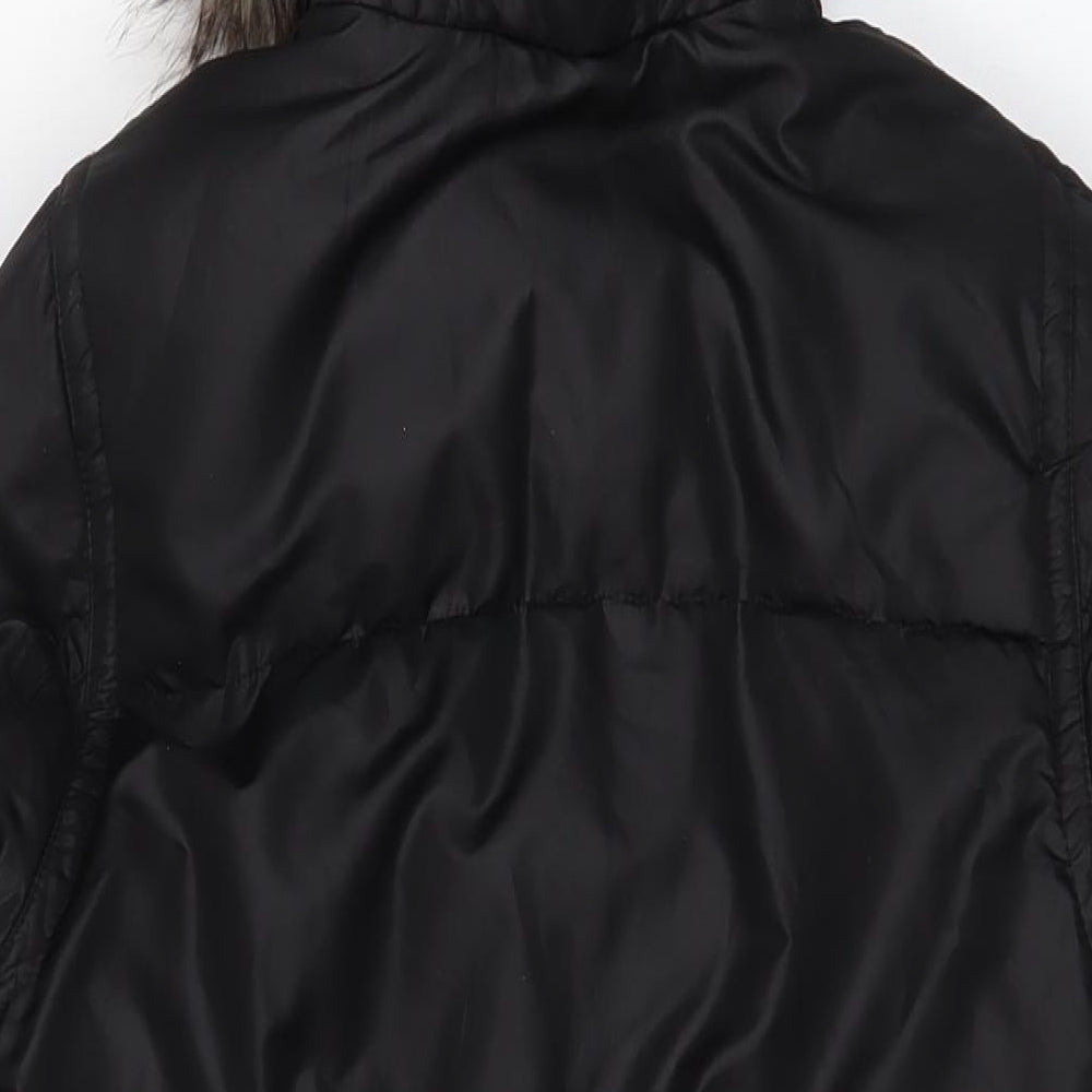 Womens UK Size 6 H&M Black Parka Coat