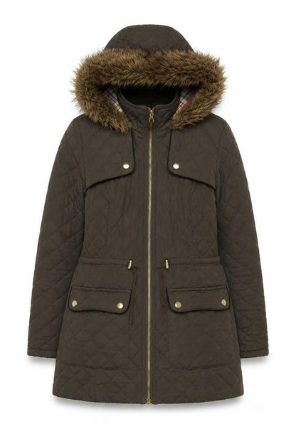 Heart & Soul Womens Green Parka Coat Size 10 Zip