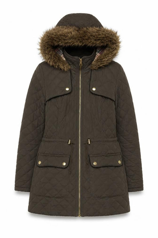 Heart & Soul Womens Green Parka Coat Size 10 Zip