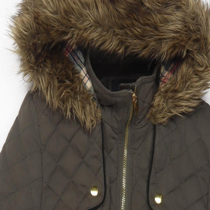 Heart & Soul Womens Green Parka Coat Size 10 Zip