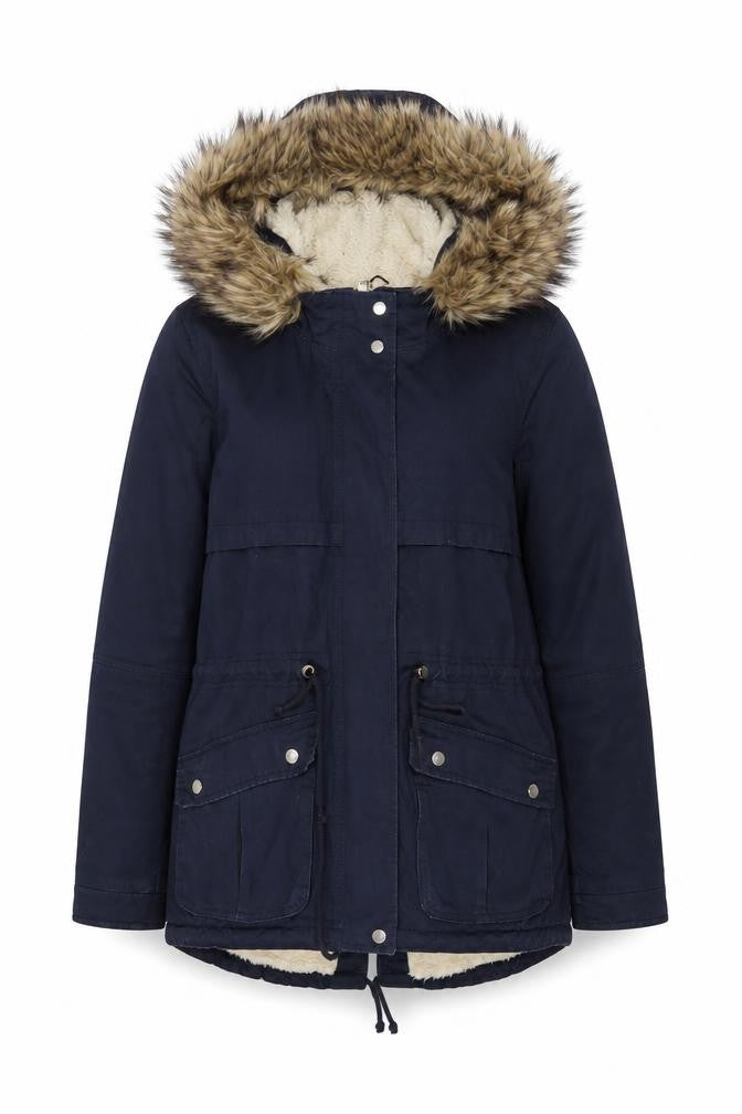 Womens UK Size 8 H&M Blue Parka Coat