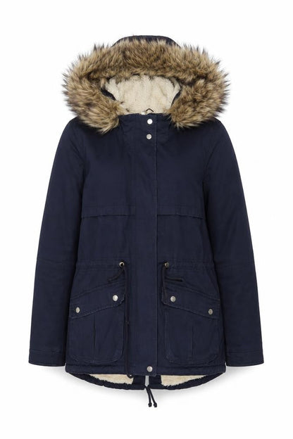 Womens UK Size 8 H&M Blue Parka Coat