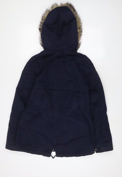 Womens UK Size 8 H&M Blue Parka Coat