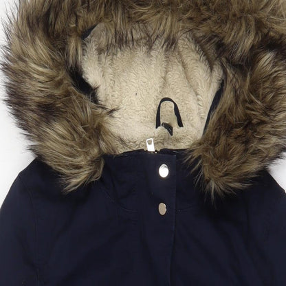 Womens UK Size 8 H&M Blue Parka Coat