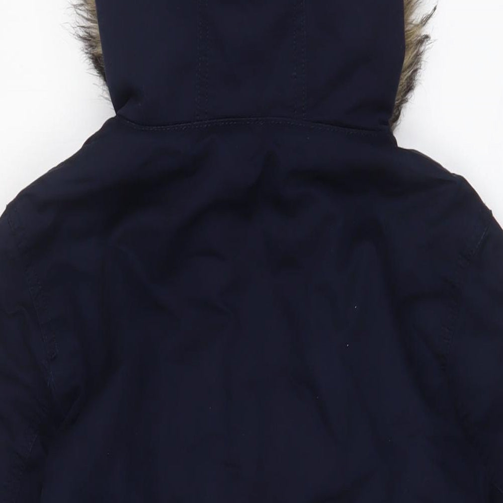 Womens UK Size 8 H&M Blue Parka Coat