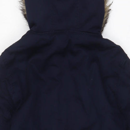 Womens UK Size 8 H&M Blue Parka Coat