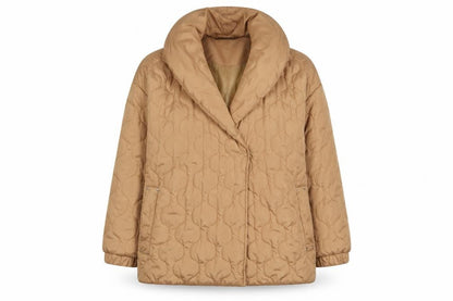 Michelle Keegan Womens Beige Quilted Coat Size 16 Snap