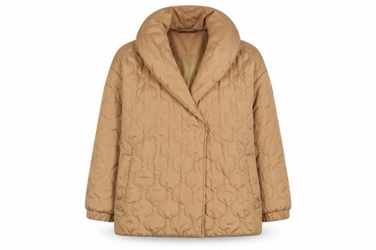 Michelle Keegan Womens Beige Quilted Coat Size 16 Snap